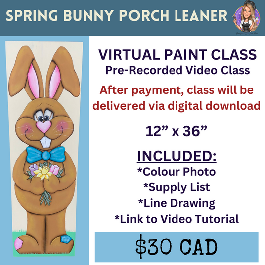 Spring Bunny Porch Leaner Virtual Paint Class