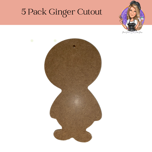 5 Pack Ginger CutOut 3.5" x 6"