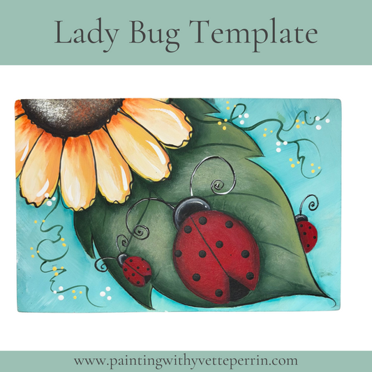 Lady Bugs Painting Template-Digital Download