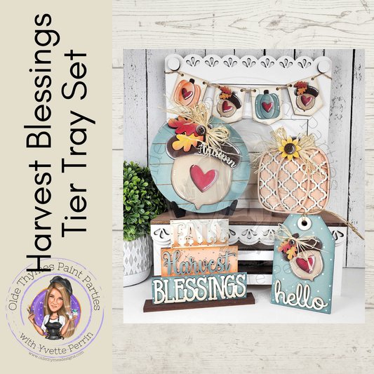 Harvest Blessings Tier Tray Set Blank