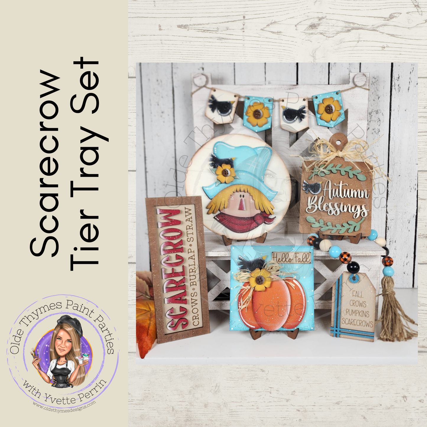 Scarecrow Tier Tray Set Blank
