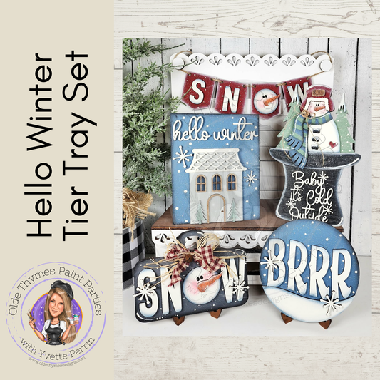 Hello Winter Tier Tray Set Blank