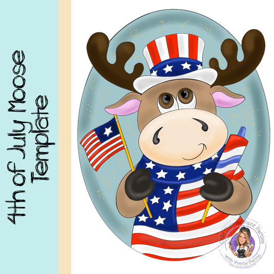 4th of July Moose Template
