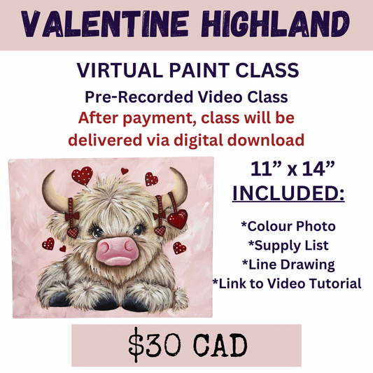 Valentine Highland Virtual Paint Class