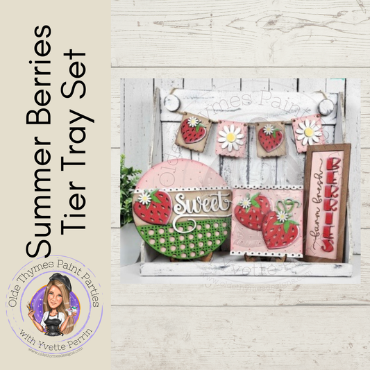 Summer Berries Tier Tray Set Blank