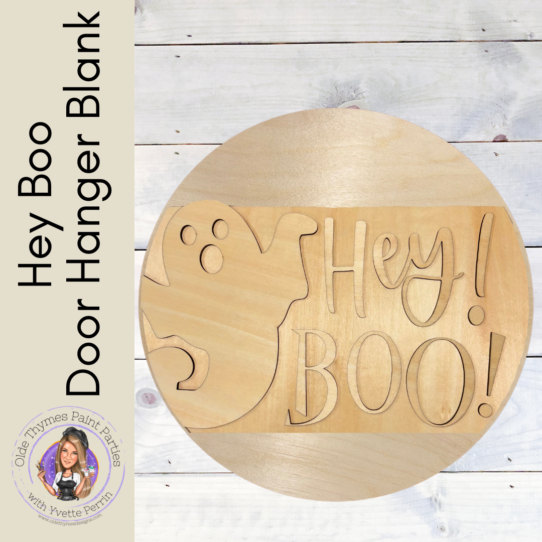 Hey Boo Door Hanger Blank