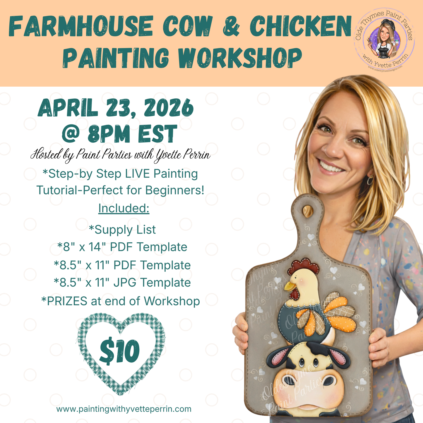 Farmhouse Cow & Chicken Painting Workshop