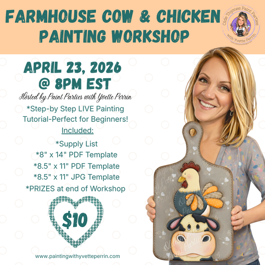 Farmhouse Cow & Chicken Painting Workshop