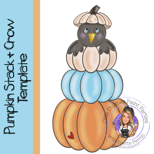 Pumpkin Stack Crow Template