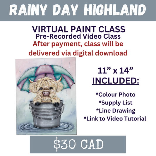 Rainy Day Highland Virtual Paint Class