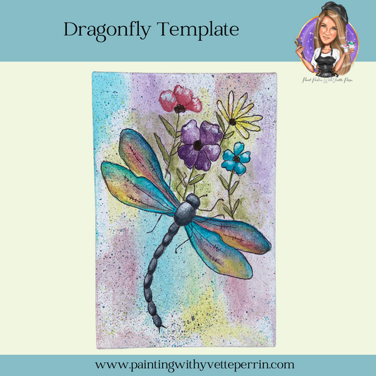 Dragonfly Painting Template-Digital Download