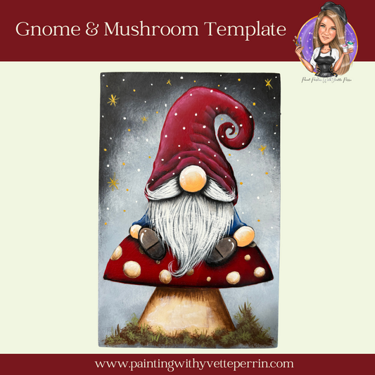 Gnome & Mushroom Painting Template-Digital Download