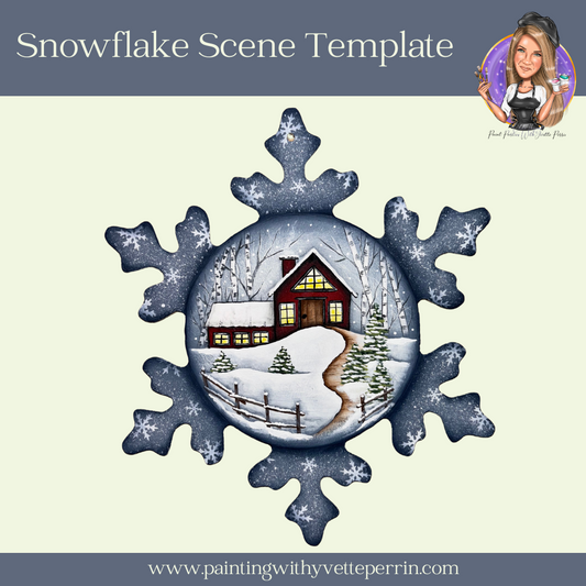 Snowflake Scene Painting Template-Digital Download