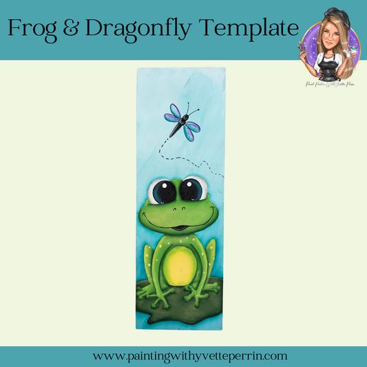 Frog & Dragonfly Painting Template-Digital Download